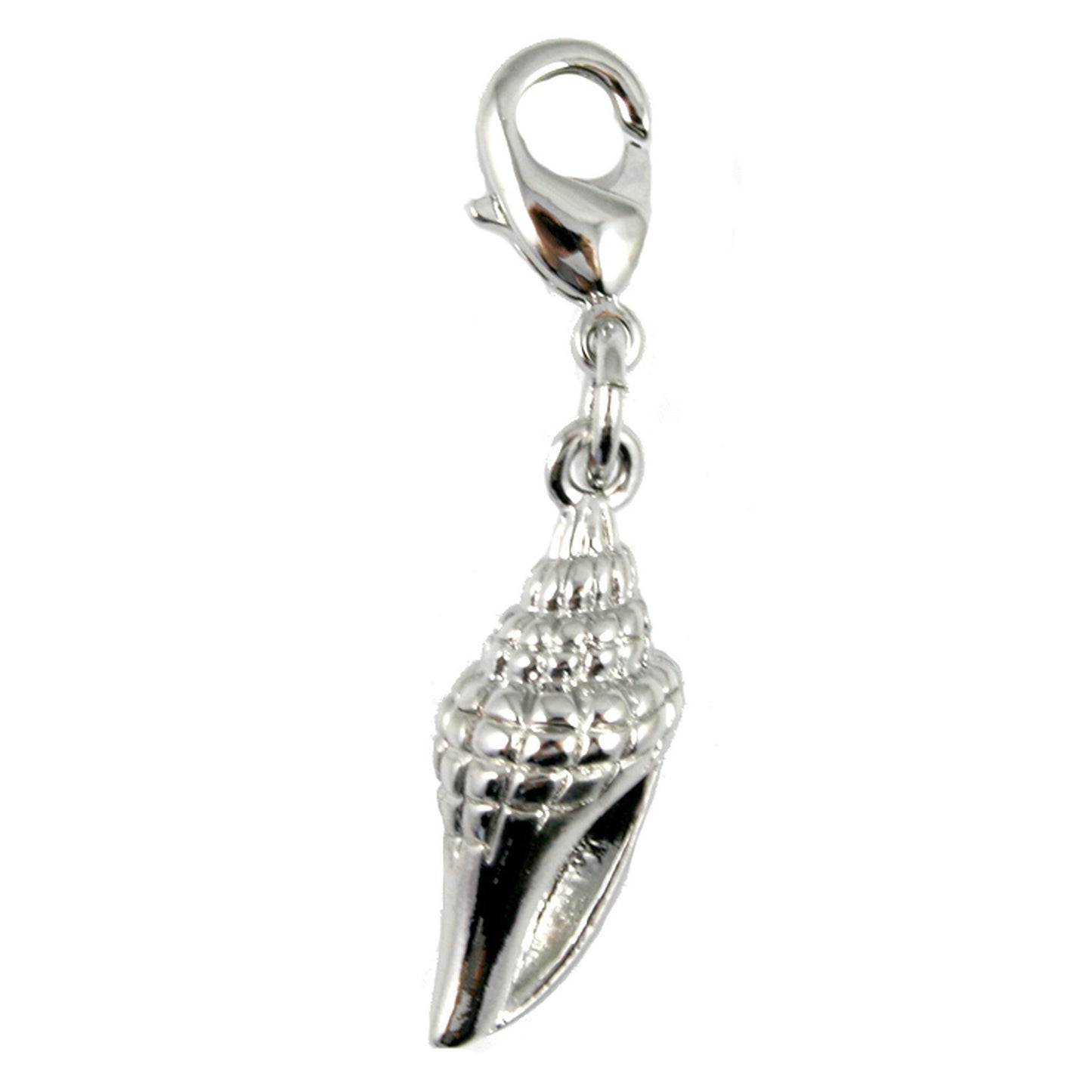 Silver Sea Shell Clip-On Bracelet Charm