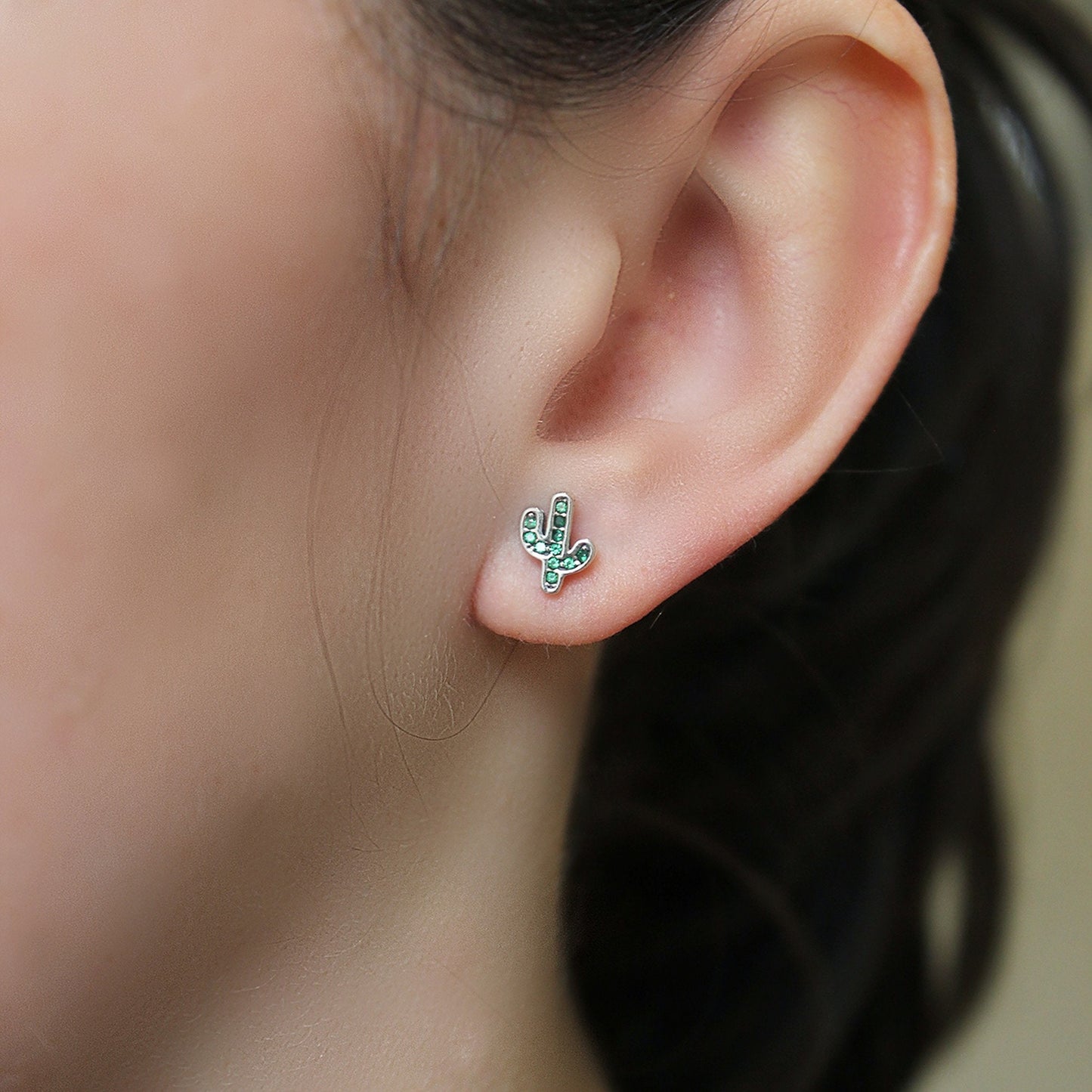 Sterling Silver Mini Cactus Stud Earrings 3 different designs