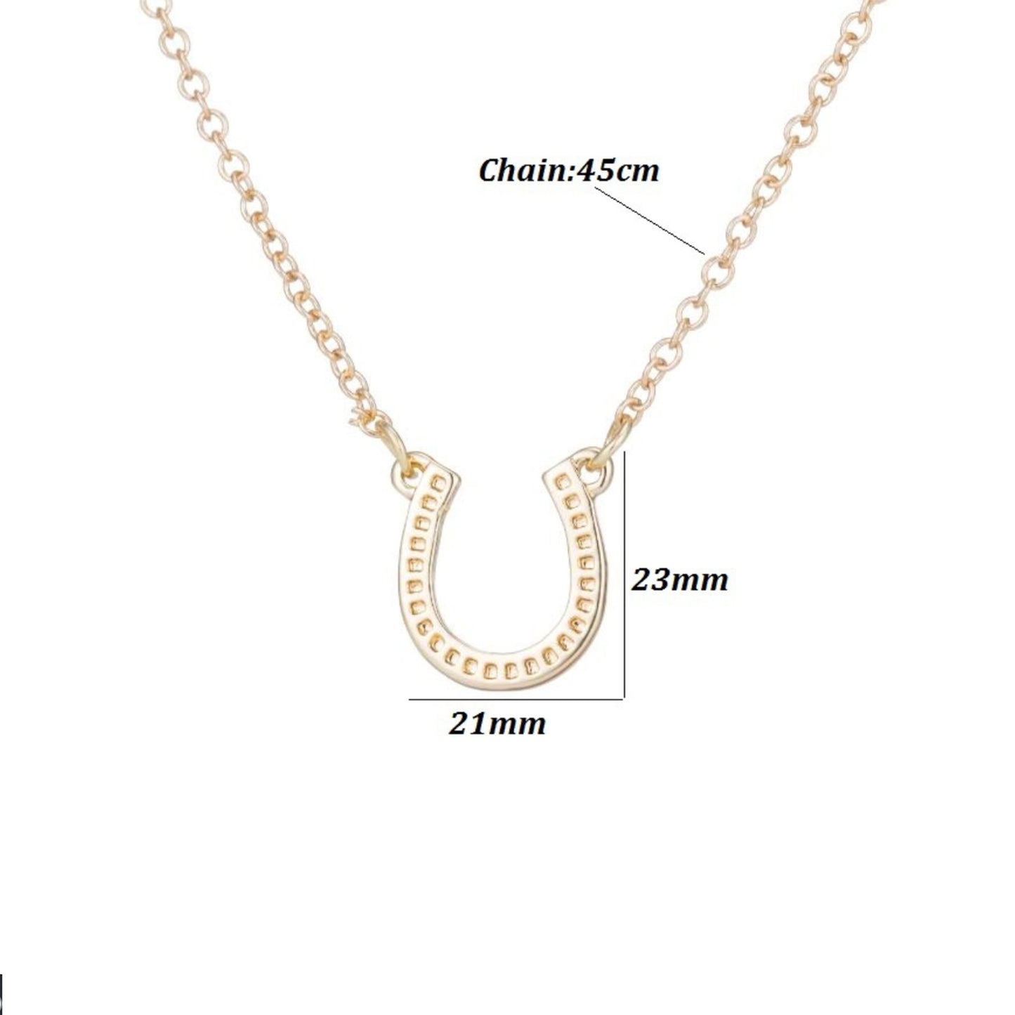 Silver Plated Gold plated Wish Good Luck Horseshoe Necklace Horse Shoe Rose gold plated horseshoe necklace