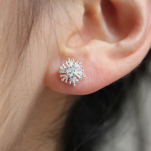 Sterling Silver Elder Flower Stud Earrings