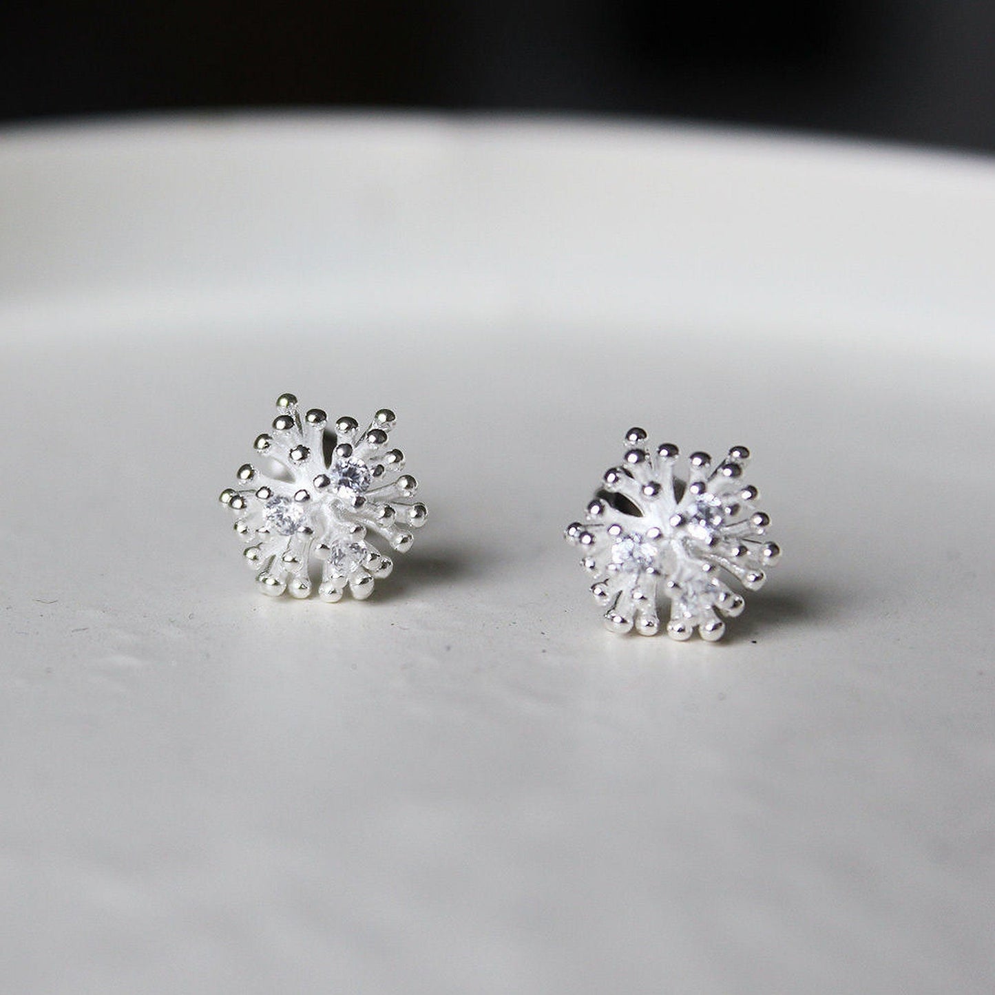 Sterling Silver Elder Flower Stud Earrings