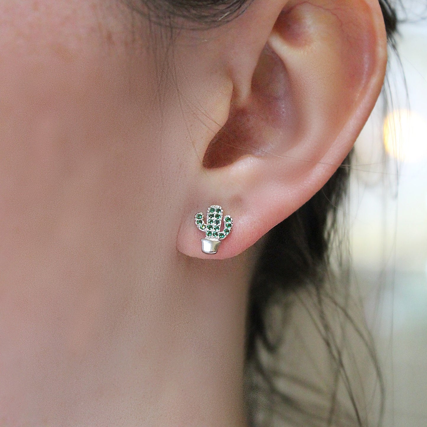 Sterling Silver Mini Cactus Stud Earrings 3 different designs