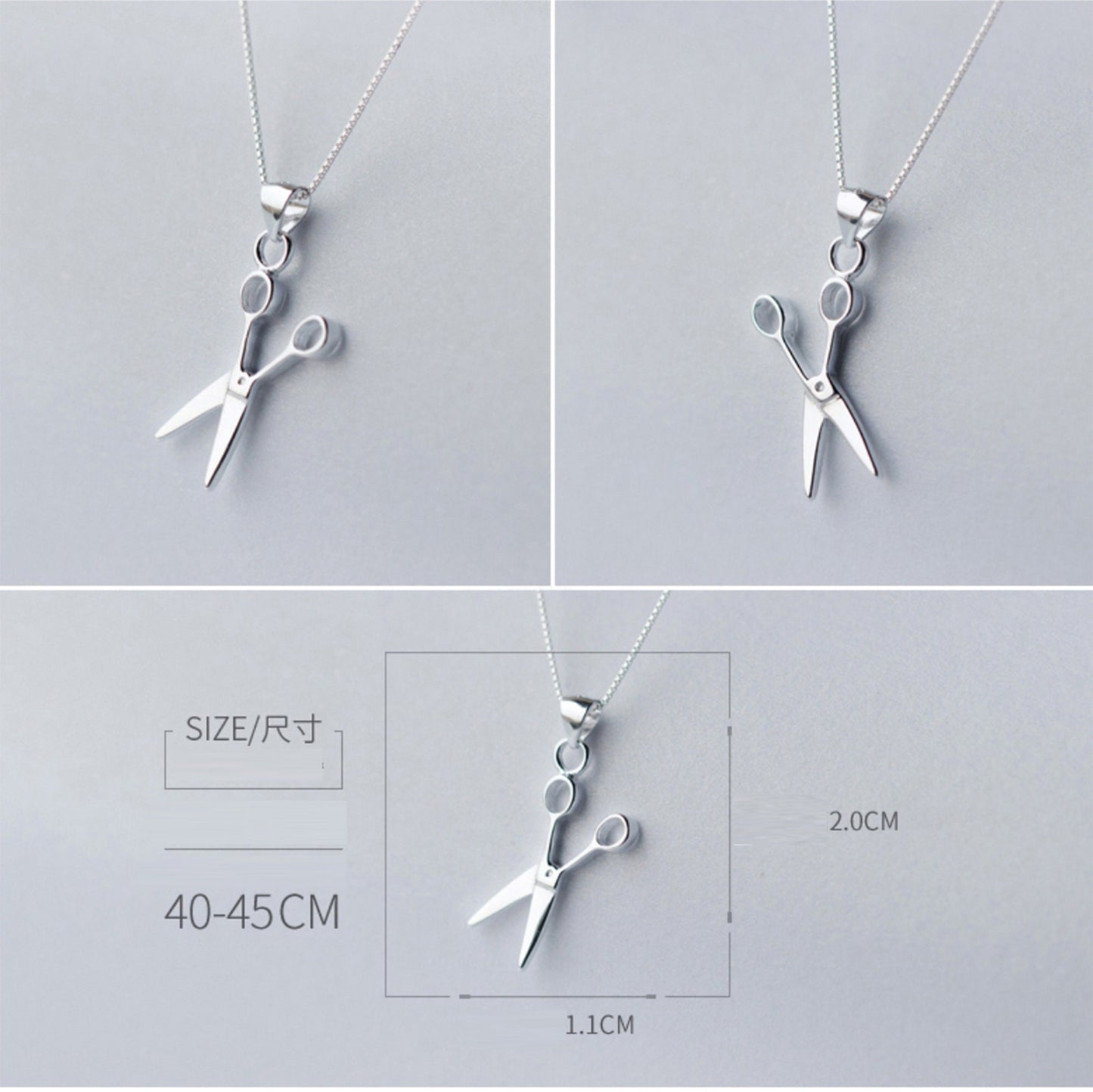 Sterling Silver Scissors Earrings Necklace hairdresser studs earrings salon barbers craft Pendant