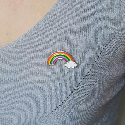 emoji enamel rainbow brooch pin clip cloud sign of hope