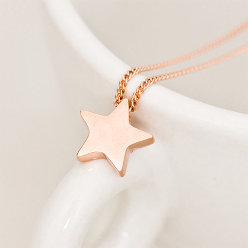 925 Sterling Silver Gold Plated Small Wish Star Necklace
