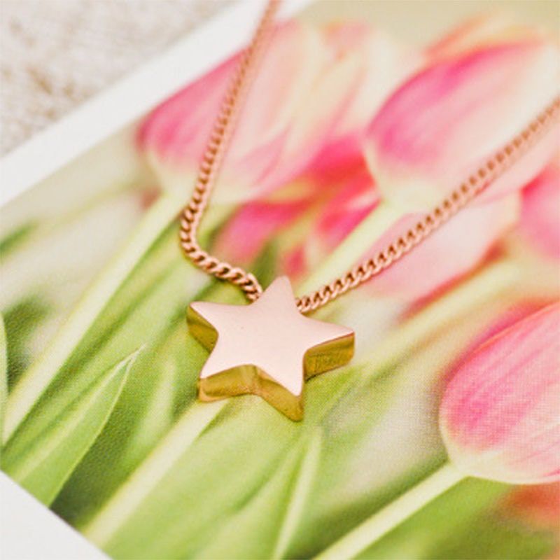 925 Sterling Silver Gold Plated Small Wish Star Necklace