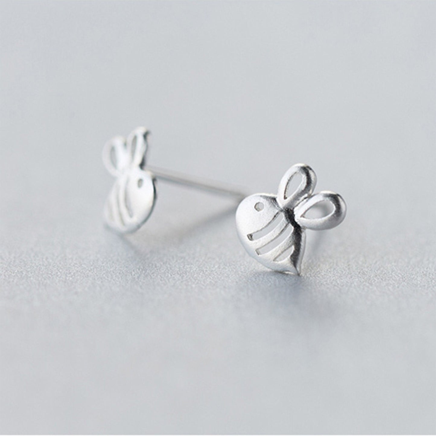 Sterling Silver Gold plated vermeil honeybee Bumblebee Bee Silver Stud Earrings Bee lovers