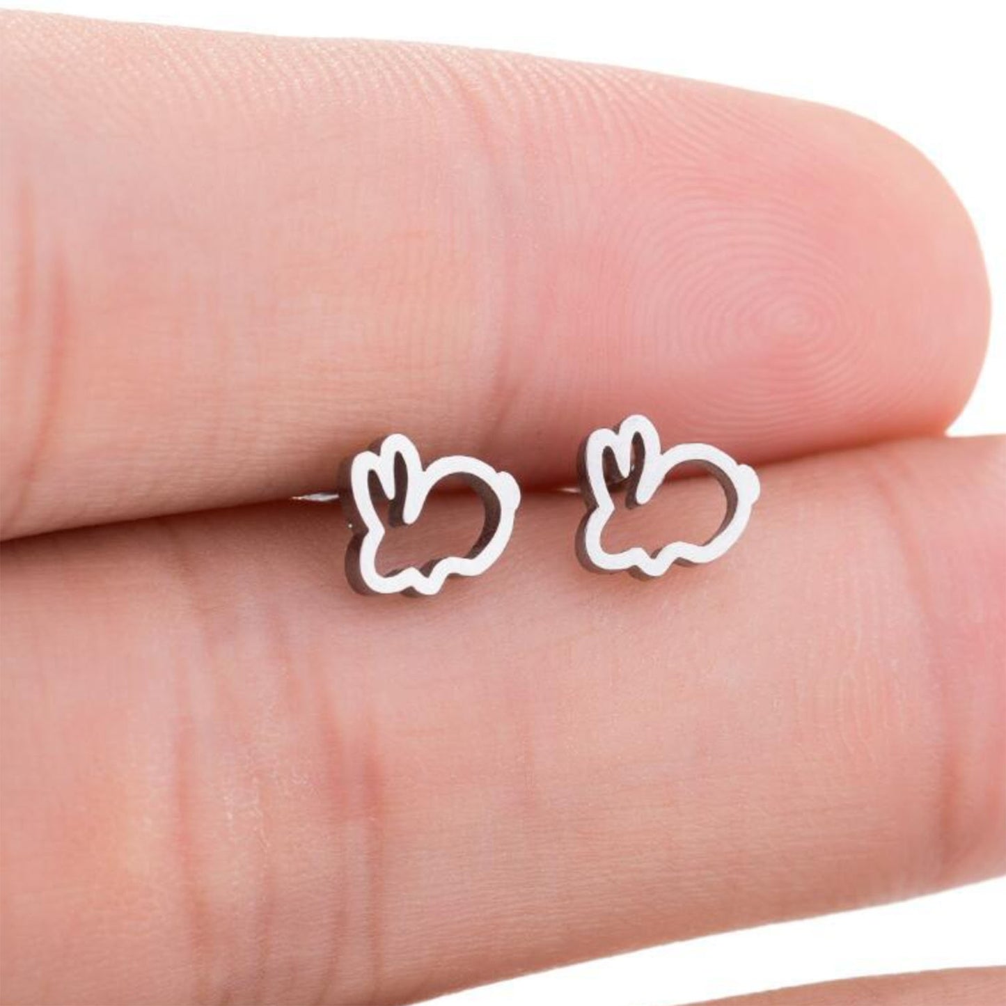 Easter Rabbit Bunny Silver plated or Gold plated Mini Stud Earrings Easter 8mm Easter Jewellery Gift Bunny