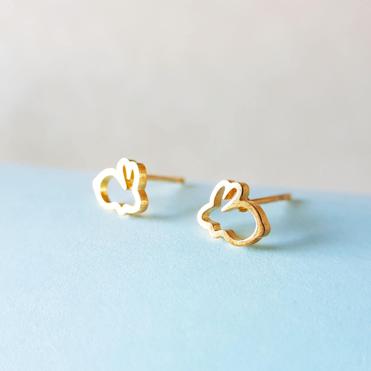 Easter Rabbit Bunny Silver plated or Gold plated Mini Stud Earrings Easter 8mm Easter Jewellery Gift Bunny