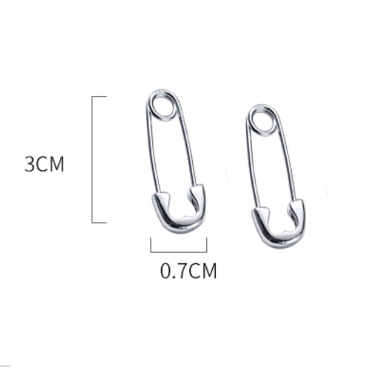 925 Sterling Silver Safety Pin Hoop Earrings