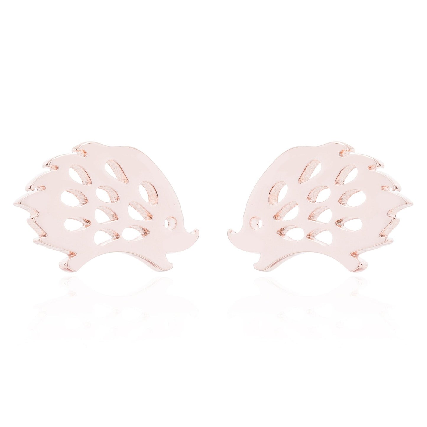 Silver or Gold Plated Hedgehog Stud Earrings Woodland Animal Jewellery Black Rose Gold New Colours in