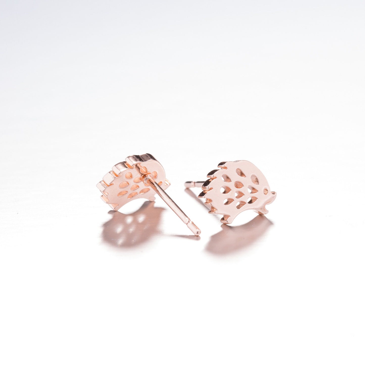 Silver or Gold Plated Hedgehog Stud Earrings Woodland Animal Jewellery Black Rose Gold New Colours in