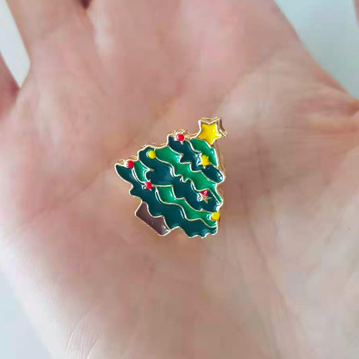 Multiple Colour Enamel Christmas Tree Brooch Pin Ornament