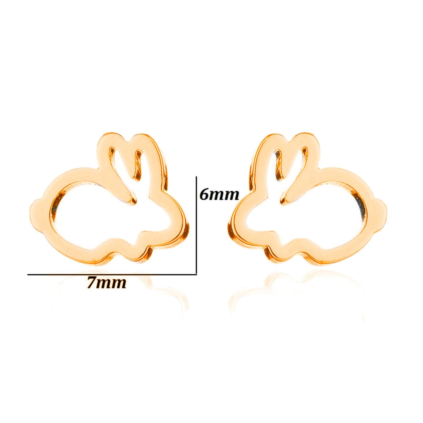 Easter Rabbit Bunny Silver plated or Gold plated Mini Stud Earrings Easter 8mm Easter Jewellery Gift Bunny