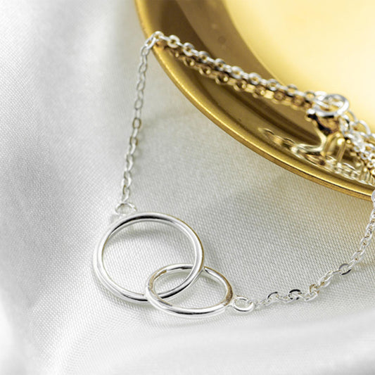 925 Sterling silver Infinity Interlocking Intertwined Circles Bracelet
