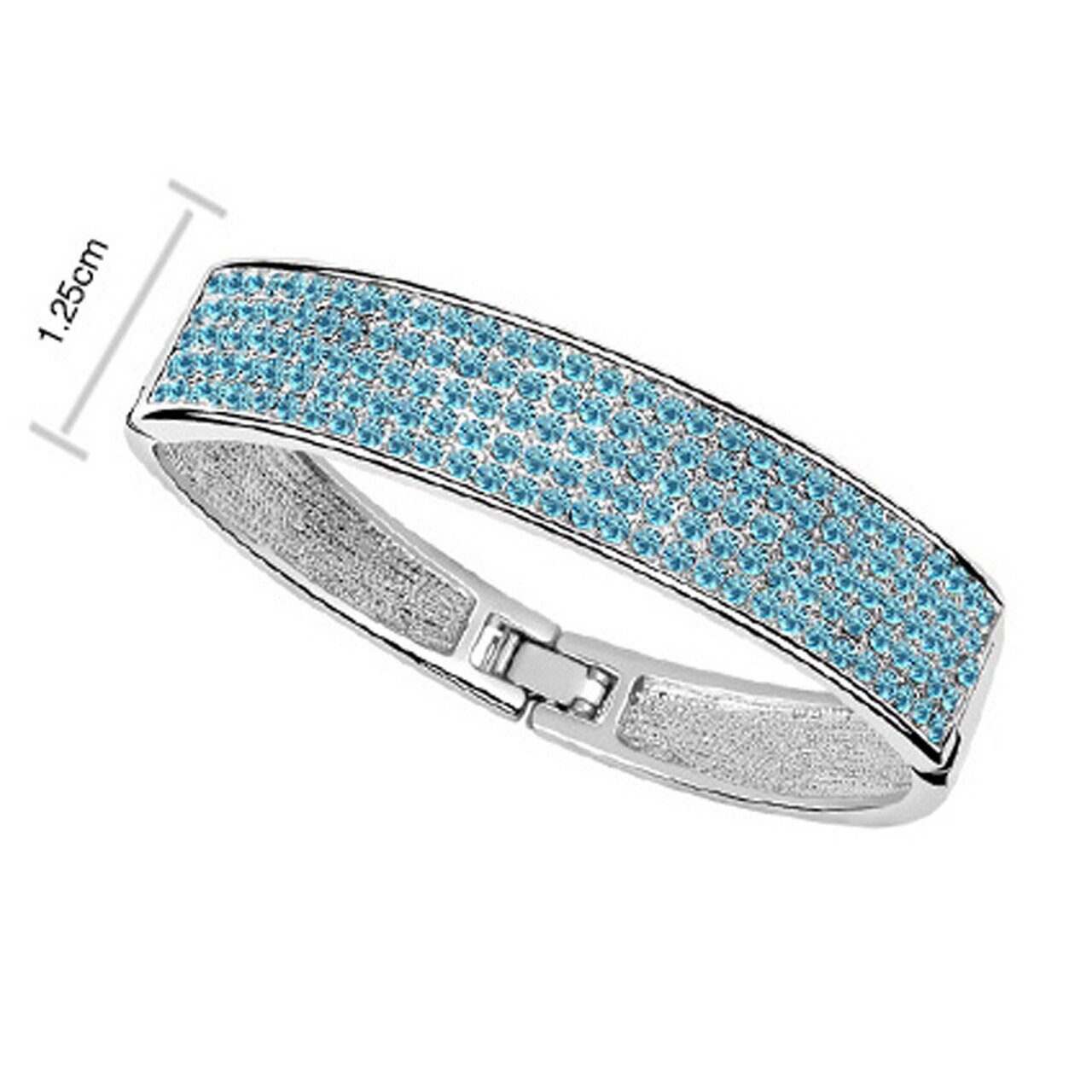 Dazzling Crystal Diamante Clip on Cuff Bangle Bracelet in clear blue pink and purple