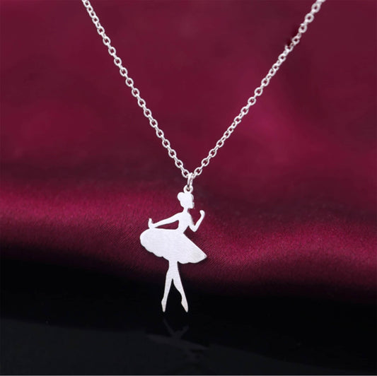925 Sterling silver ballet ballerina dancing necklace  dancer earrings studs