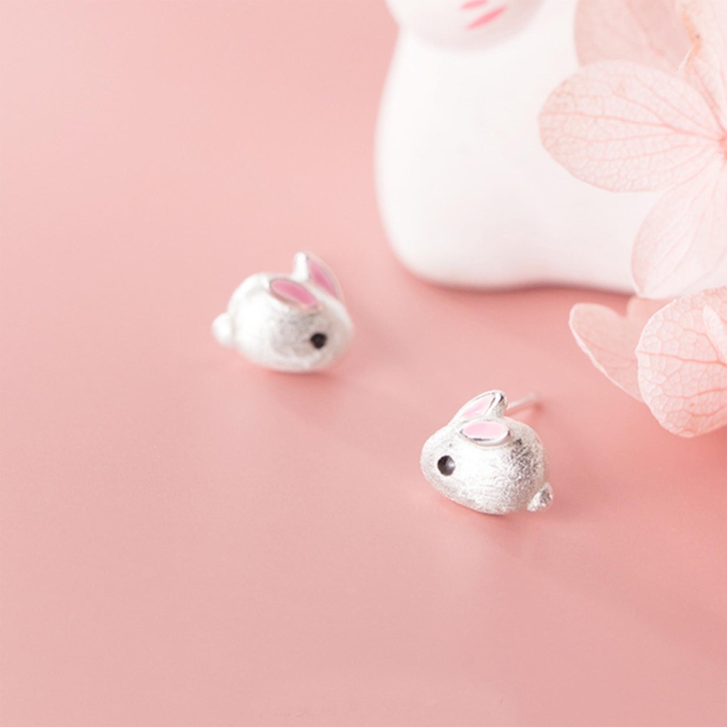 925 Sterling silver 3D rabbit bunny studs earrings Easter Easter Jewellery Gift Bunny