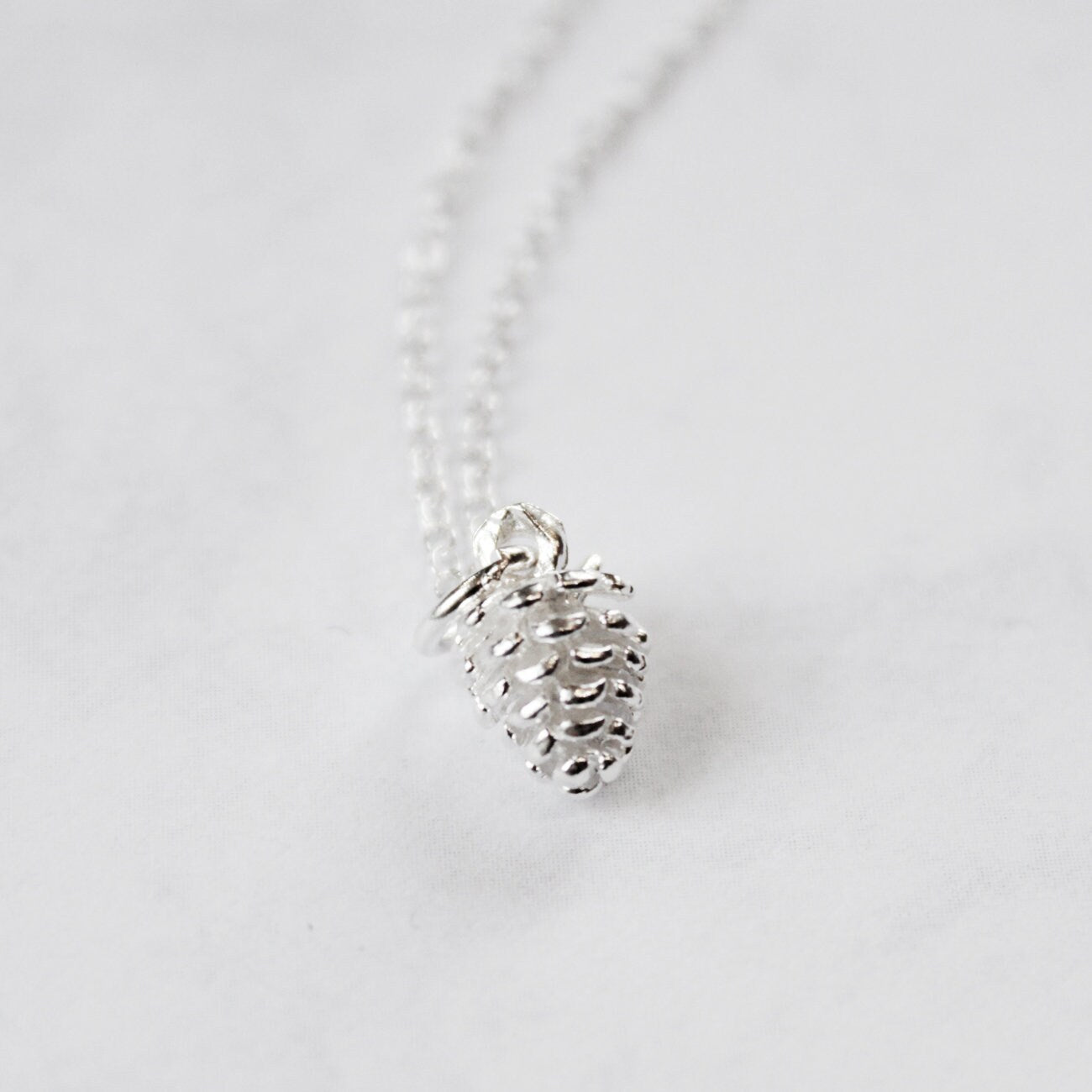 Sterling Silver Acorn Pine Cone Necklace