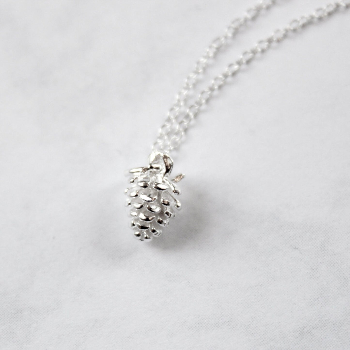 Sterling Silver Acorn Pine Cone Necklace