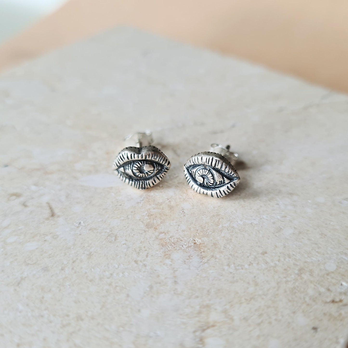 Sterling silver Eye of Horus Egypt Protection God Studs Earrings