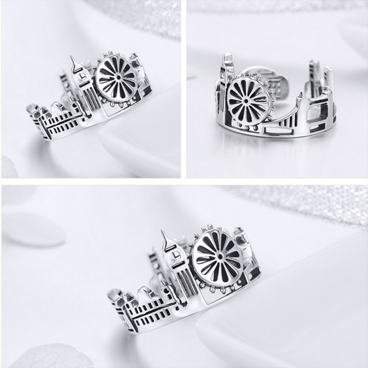 925 Sterling silver London Iconic Landscape Tourist Attraction Saviour Open Ring City Ring