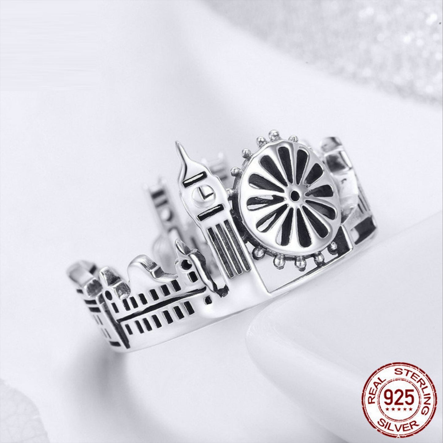 925 Sterling silver London Iconic Landscape Tourist Attraction Saviour Open Ring City Ring