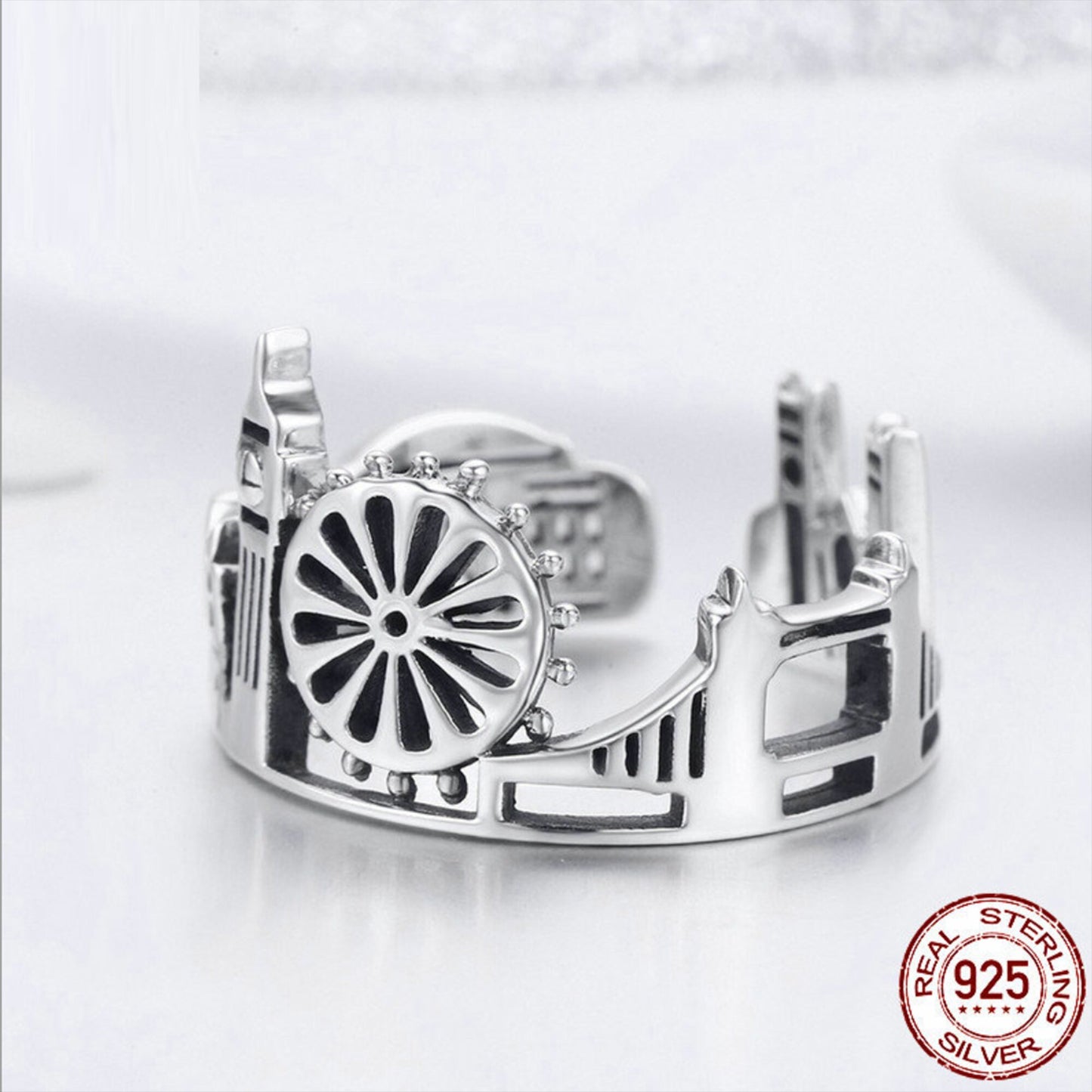 925 Sterling silver London Iconic Landscape Tourist Attraction Saviour Open Ring City Ring