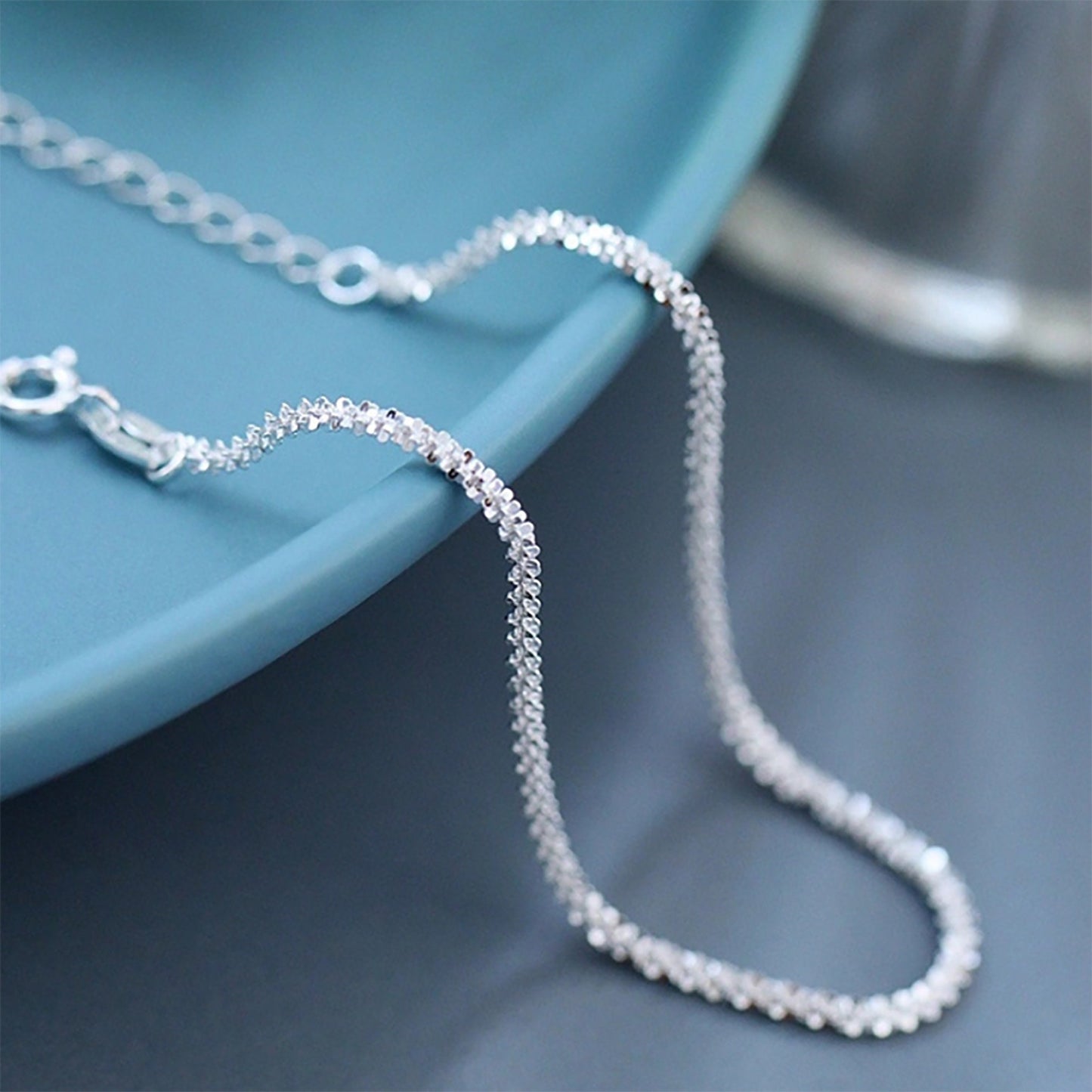 925 Sterling Silver Shimmering Fine Link Chain Bracelet Delicate Minimal Silver Gold Black Rope Bracelet