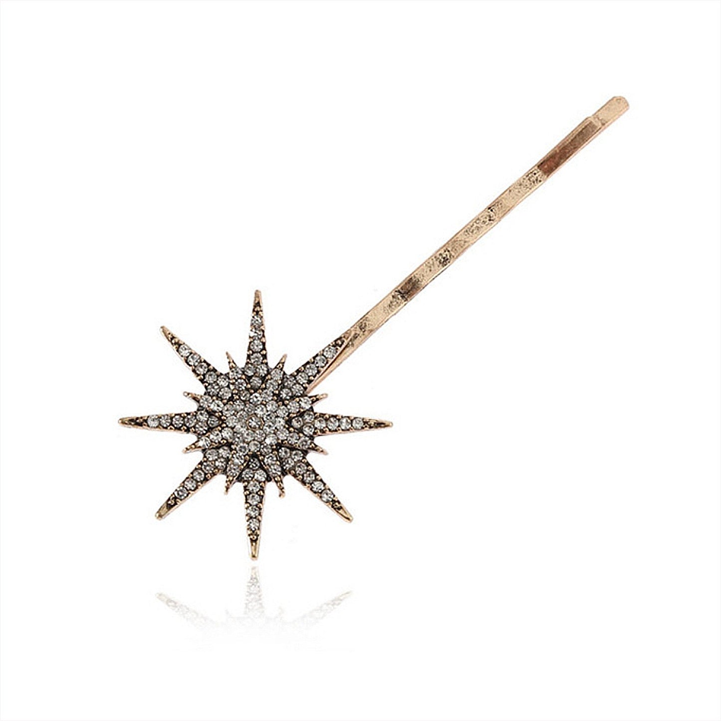 Antique Gold Celestial Moon Star Diamante Hair Clip Hair Accessories Wedding Bridal Hair Pin