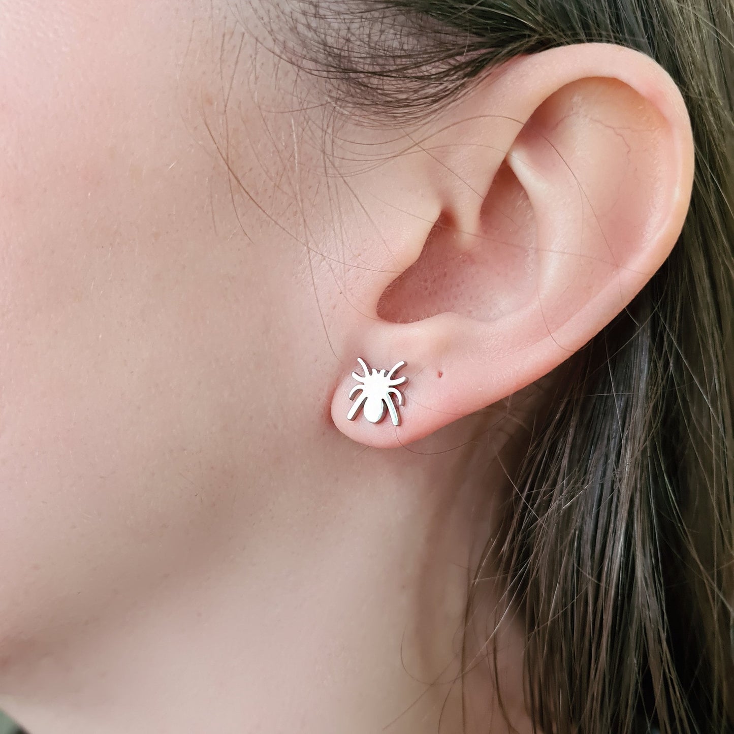 Plated Spider Stud Earrings