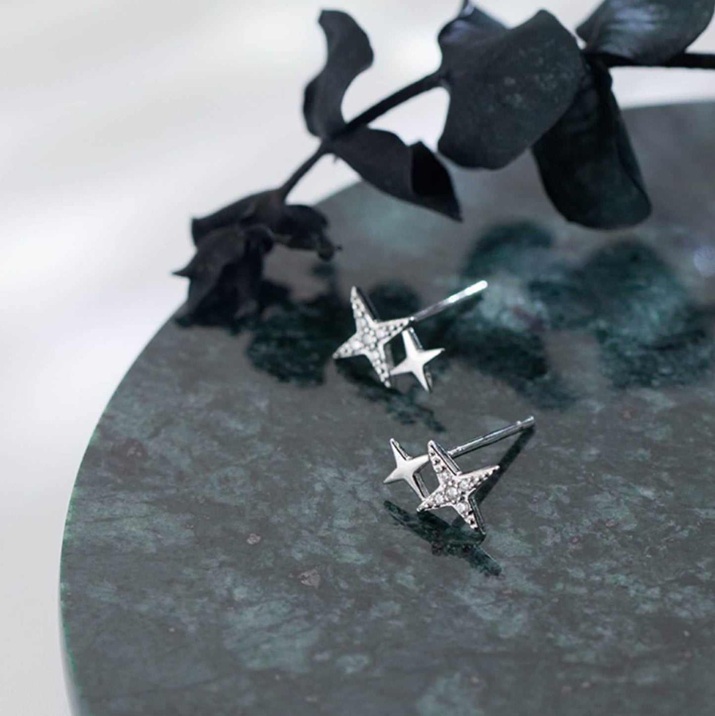 925 Sterling Silver Starburst Stud Earrings Wish Stars Celestial Stars Jewellery Twin Stars