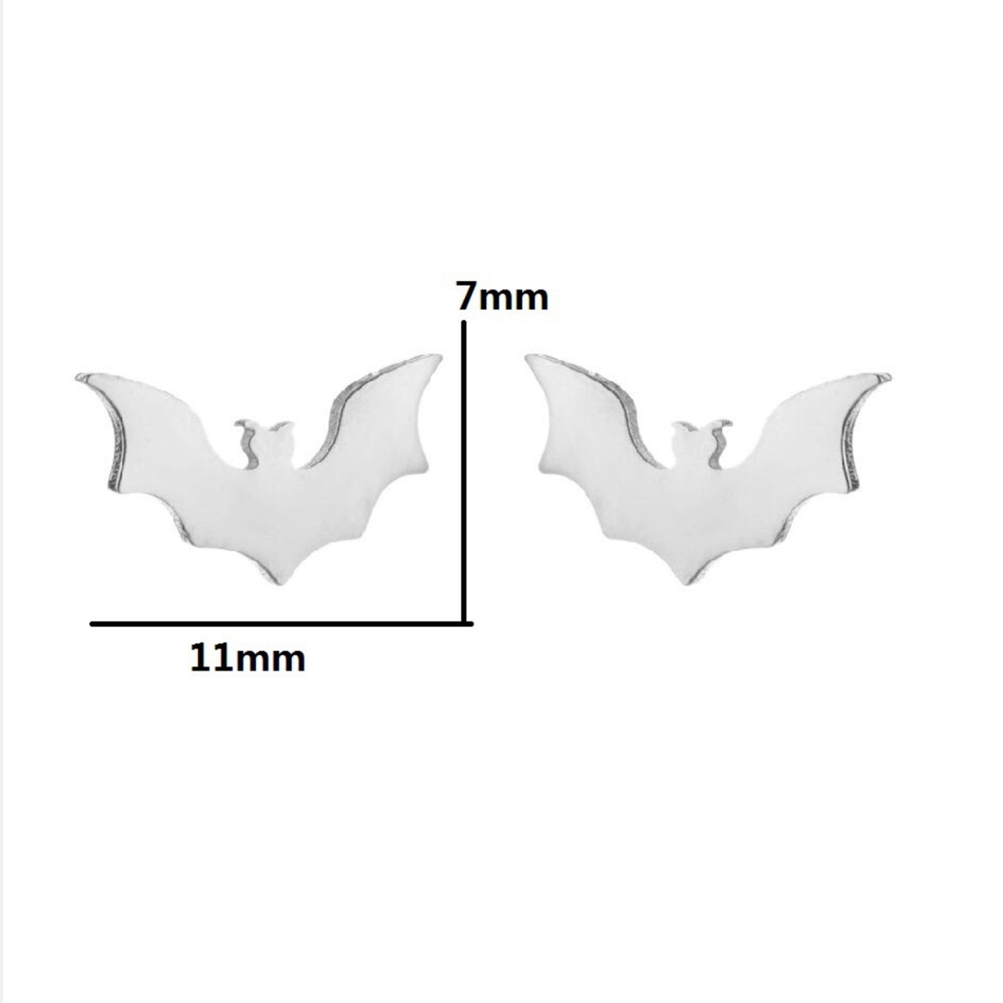 Gold or Silver Plated Flying Bat Studs Earrings