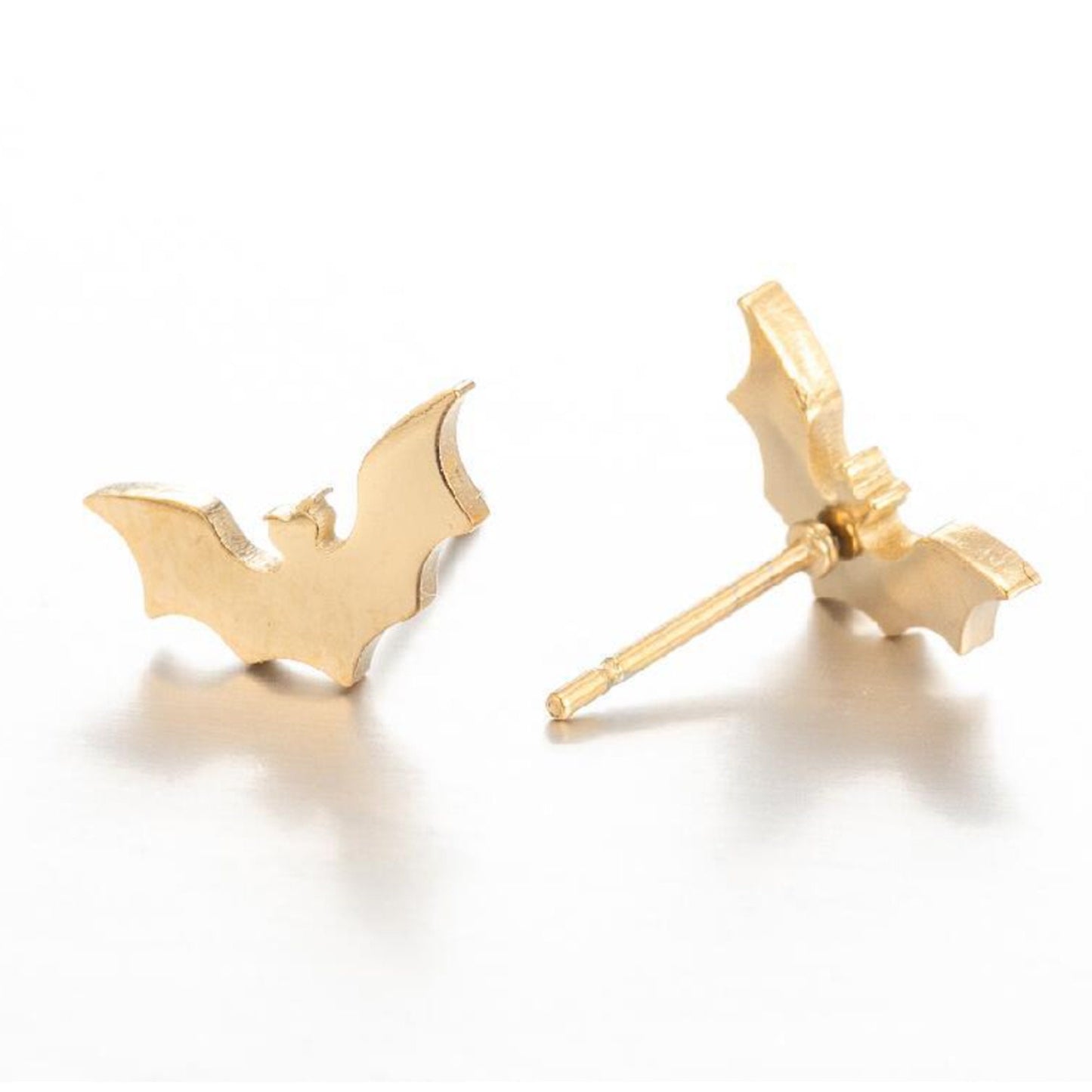 Gold or Silver Plated Flying Bat Studs Earrings