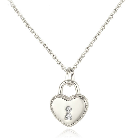 Mini Open My Heart Love Heart Padlock Silver Pendant Necklace Tiny Mini Heart Necklace Valentine's Day Gift