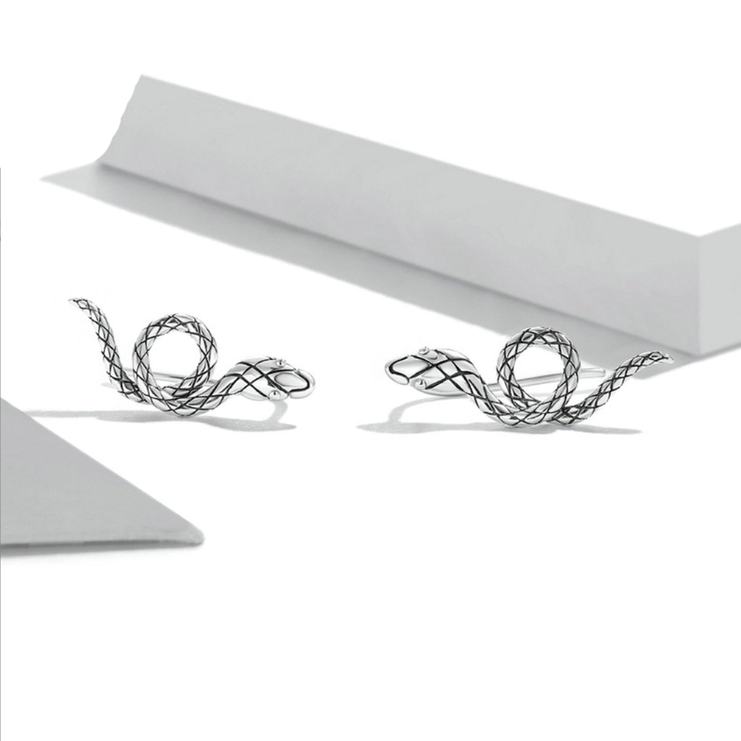 Sterling Silver Sinuous Snake Earrings