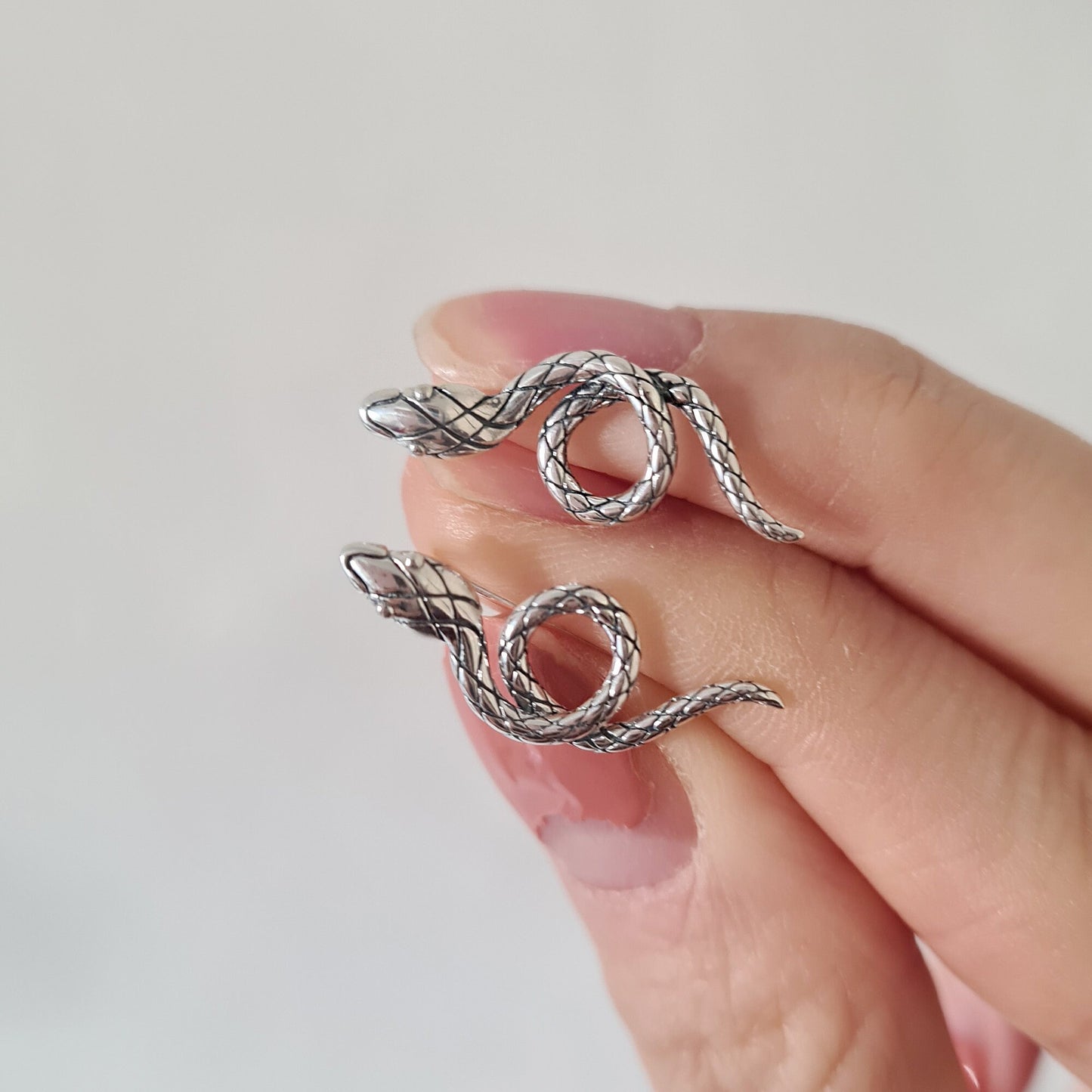 Sterling Silver Sinuous Snake Earrings