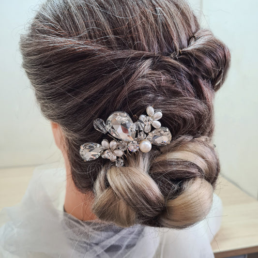 Silver Plated Wedding Bridal Wedding Side Hair Comb Bridesmaid Hair Slip