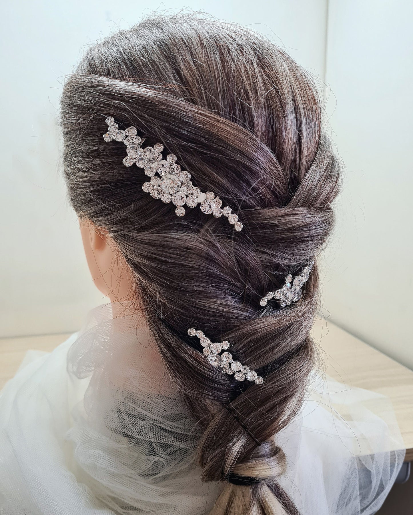 Diamante Silver Plated Sparkly Clusters Bridal Comb Set of Three Wedding Bridal Wedding Hair Accessories Bridesmaid