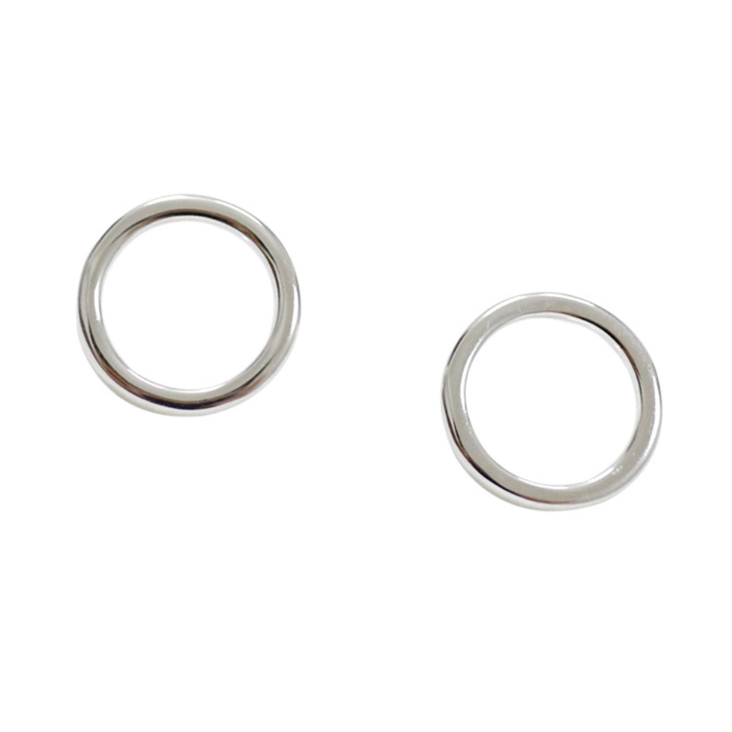 Large Mini Silver Round Circle Stud Earrings Polish Sterling Silver Circle Studs