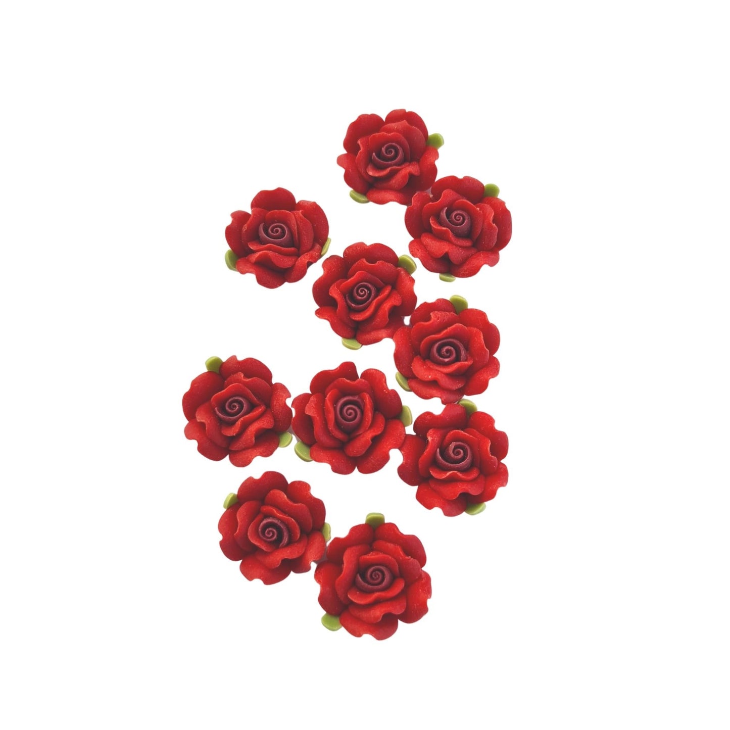 Polymer Clay Rose Flower Jewellery Making DIY Parts Components in Blue Red Yellow Purple