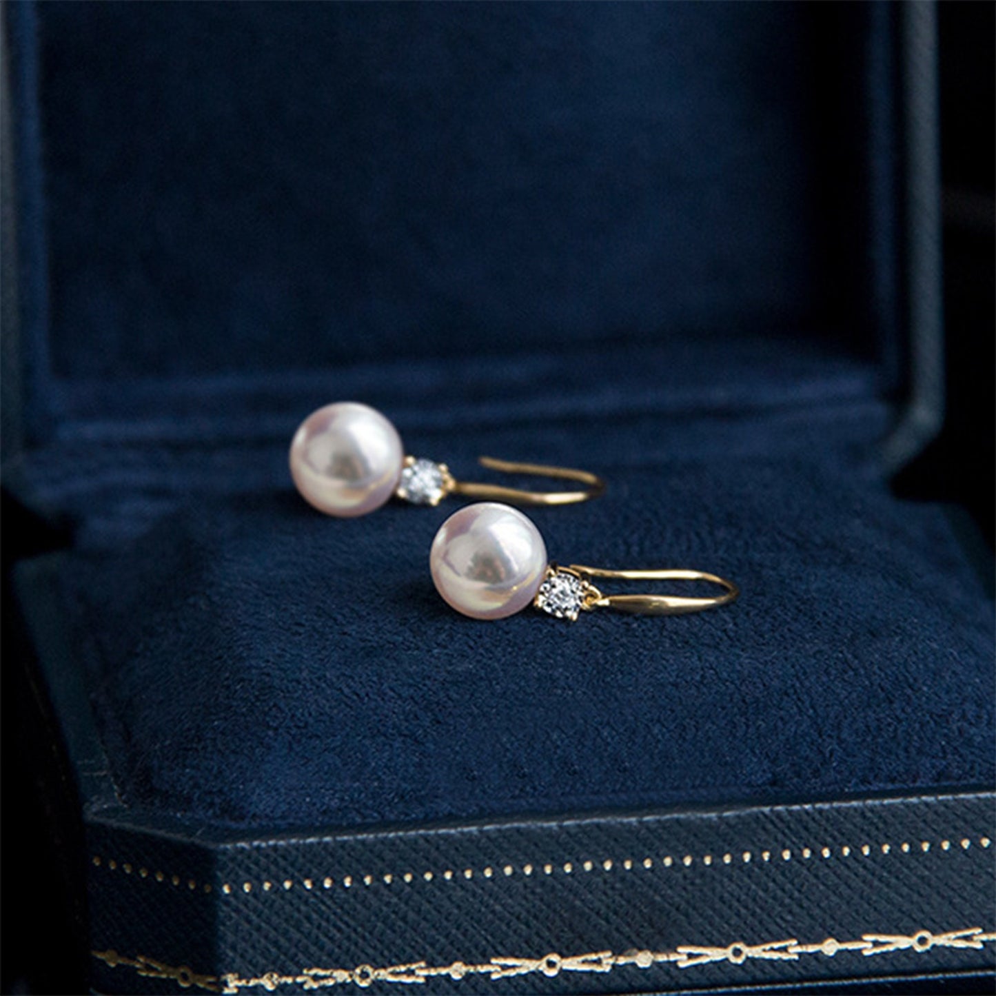 Classic Gold Plated Big Faux Round Pearl Drop Earrings with diamante  Wedding Accessories Bridal Earrings