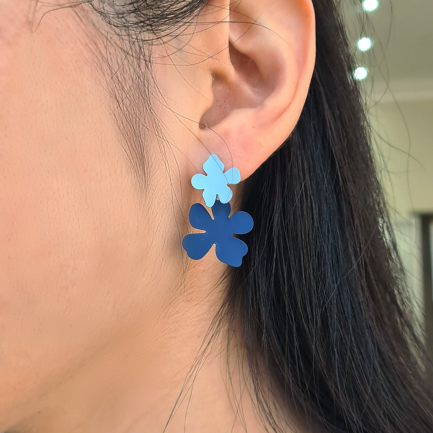 Electric Blue Statement Hoop and Stud Earrings