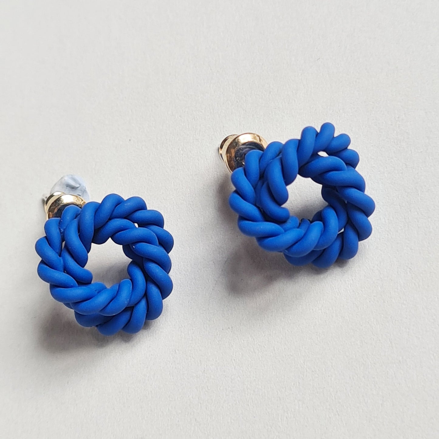 Electric Blue Statement Hoop and Stud Earrings