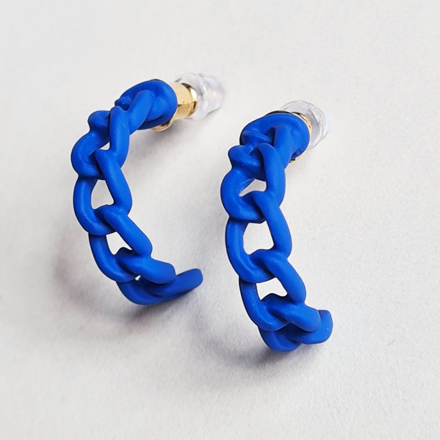 Electric Blue Statement Hoop and Stud Earrings