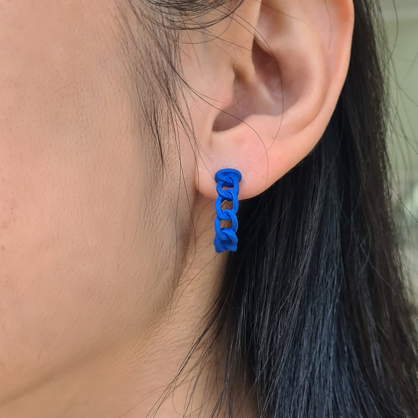 Electric Blue Statement Hoop and Stud Earrings