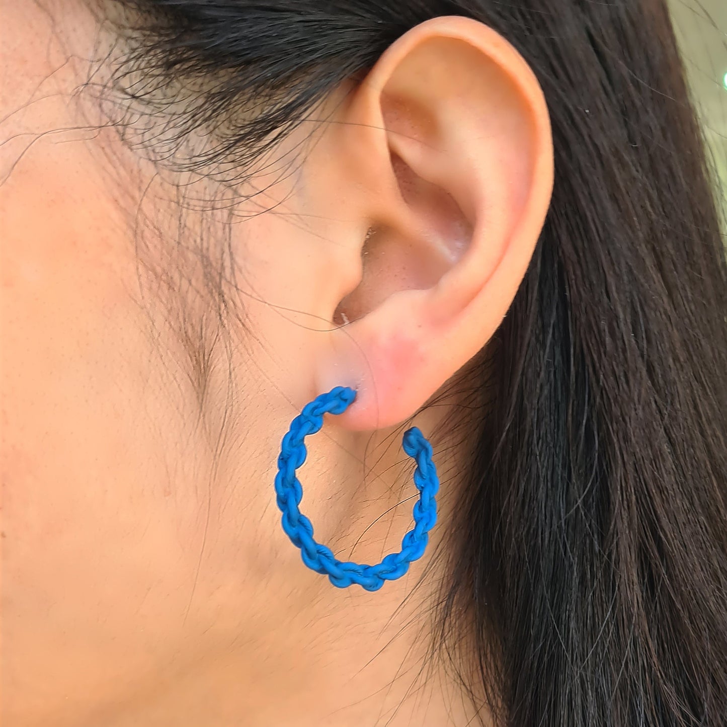 Electric Blue Statement Hoop and Stud Earrings