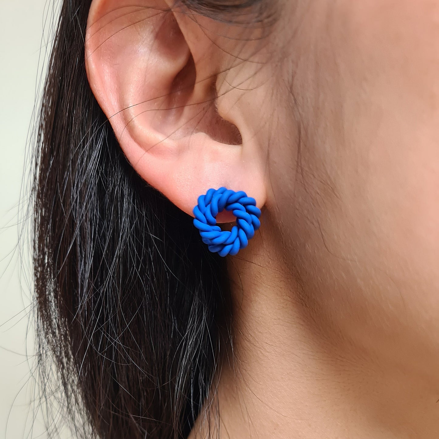 Electric Blue Statement Hoop and Stud Earrings