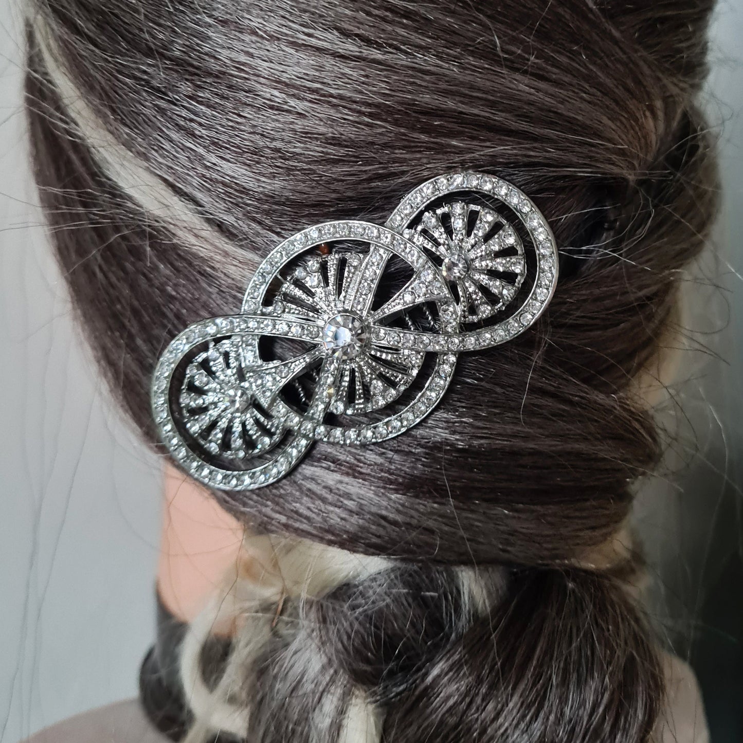 Antique Vintage Art Deco Circle Disc Round Wedding Bridal Wedding Side Hair Comb Bridesmaid Hair Slide