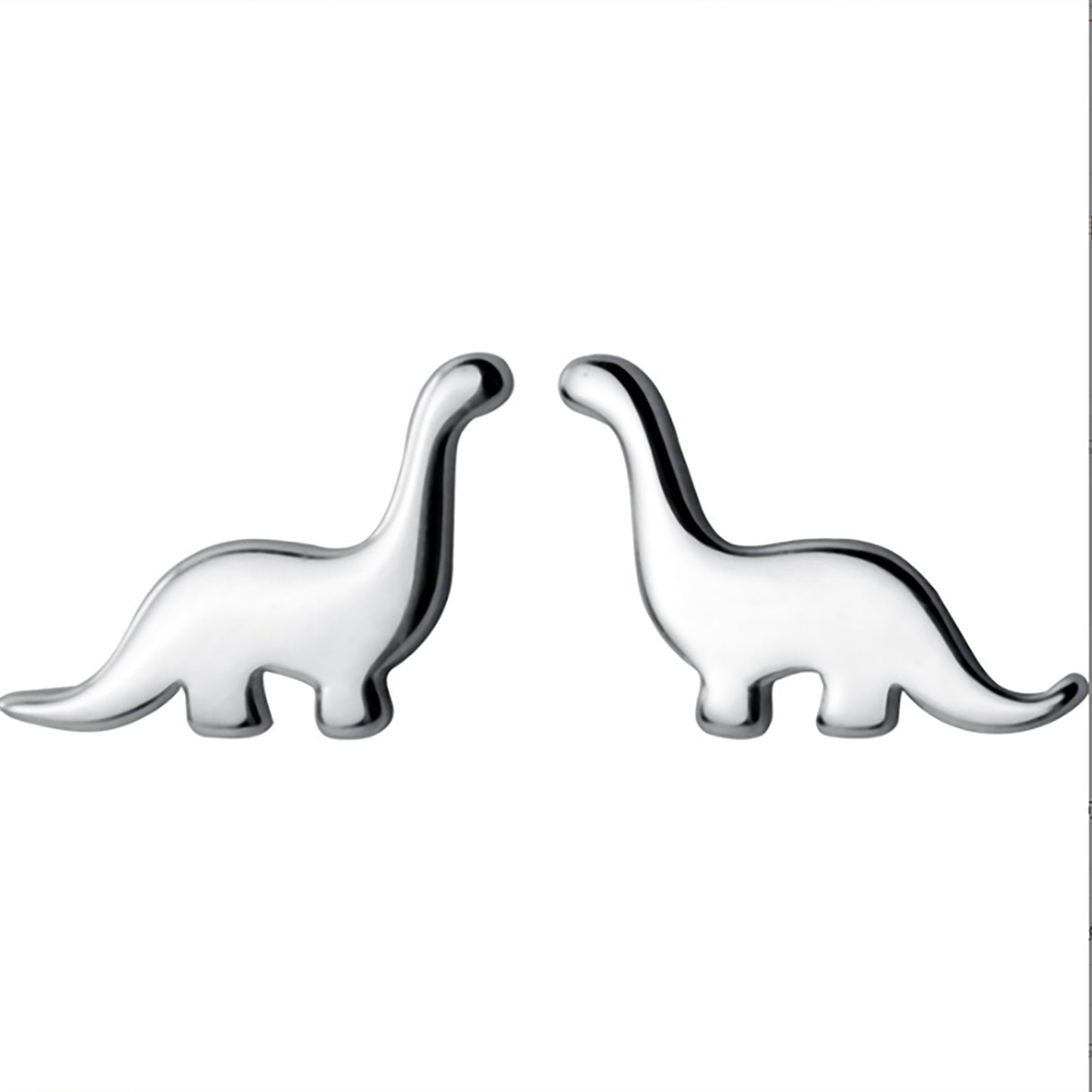 Silver Dinosaur Brachiosaurus Stud Earrings Mini 925 Sterling silver Kids Earrings